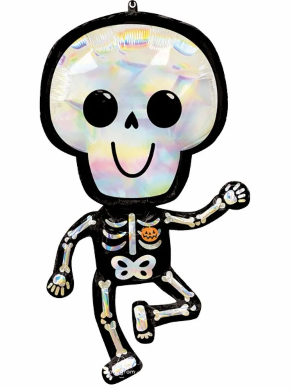 Iridescent Bare Bones Skeleton Holographic Foil Balloon